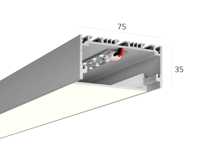 Linear lamp HOKASU 75/35 (Anod/2000mm/LT70 — 4K/44W)