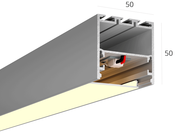 Linear lamp HOKASU S50 noPS (Anod/1000mm/LT70 — 3K/22W)