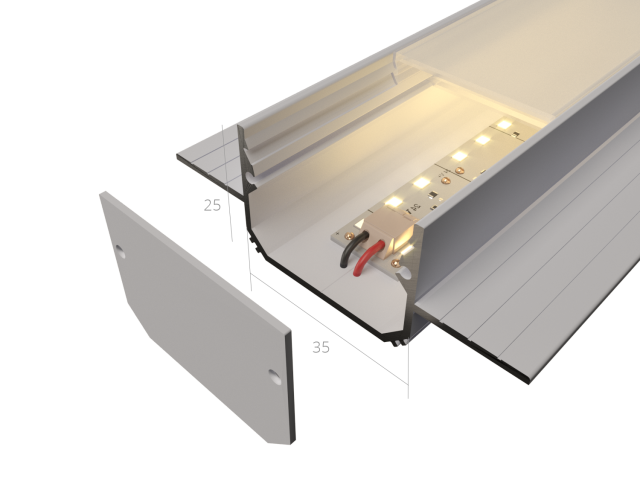 Linear lamp HOKASU 35/25 edgeless