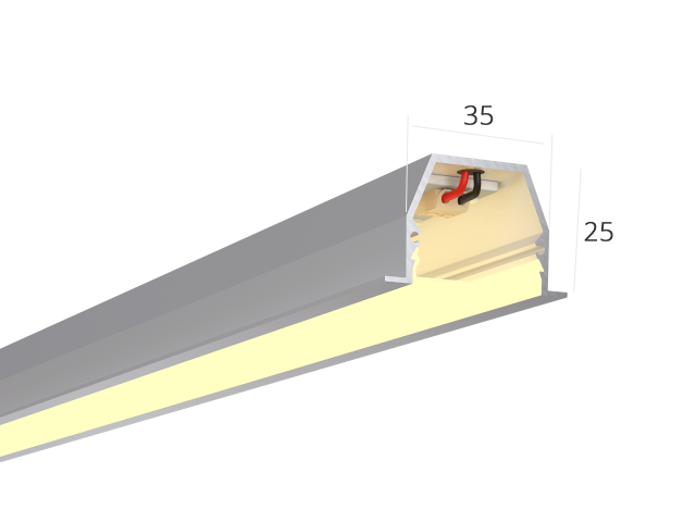 Linear lamp LINE 3525 IN (Anod/3000mm/LT70 — 3K/43W)