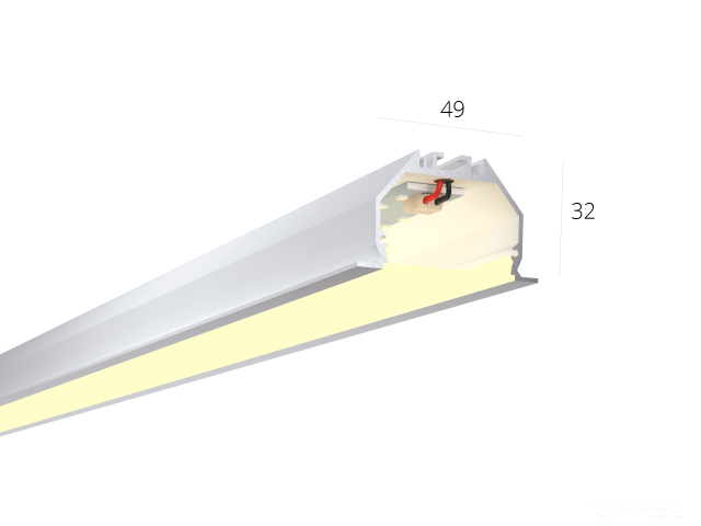 Linear lamp HOKASU 49/32 IN (RAL9003/2500mm/LT70 — 3K/55W)