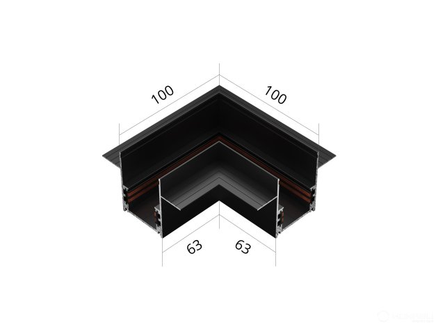 Connecting element HOKASU OneLine Edgeless (L/RAL9005)