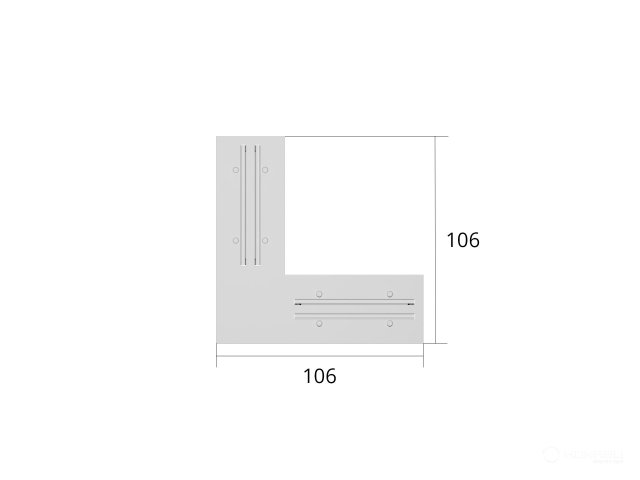 Connecting element HOKASU OneLine Edgeless (L/RAL9003)