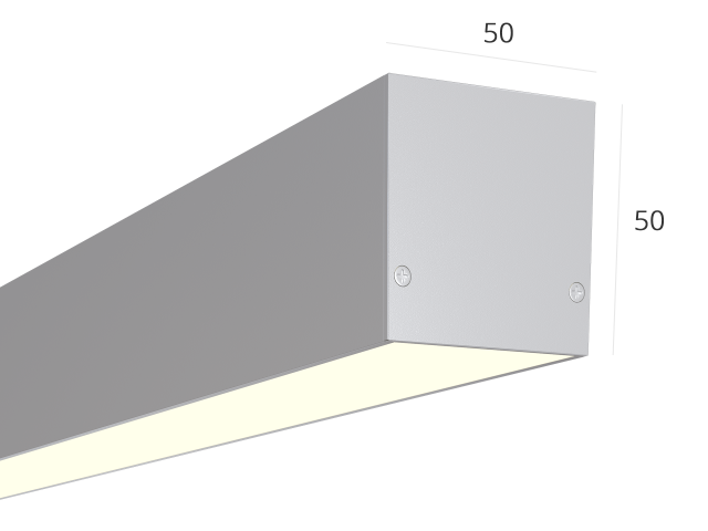 Linear lamp HOKASU S50 U&D (Anod/1250mm/LT70 — 4K/28W)