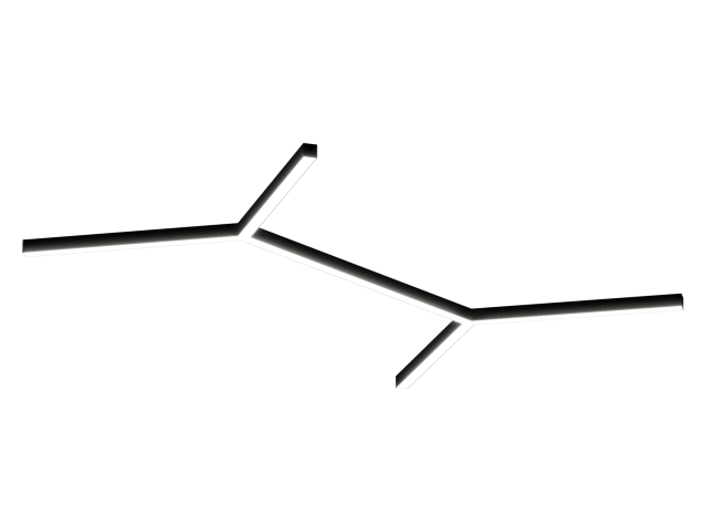 Lamp HOKASU Molecule S50 (RAL9005/6x819mm/LT70 — 4K/104W)