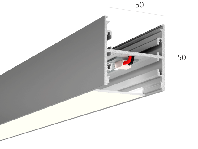 Linear lamp HOKASU S50 U&D noPS (Anod/2000mm/LT70 — 4K/44W)