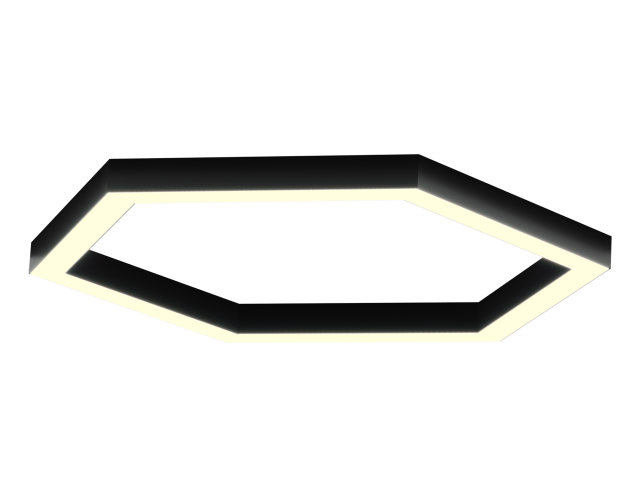 Lamp HOKASU Hexagon 35/40 (RAL9005/404*6mm/LT70 — 3K/52W)