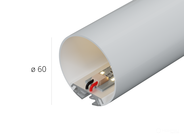 Linear lamp HOKASU D60 (Anod/2000mm — 4K/44W)