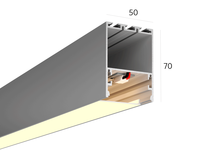 Linear lamp HOKASU 50/70 noPS (Anod/1250mm/LT70 — 3K/28W)
