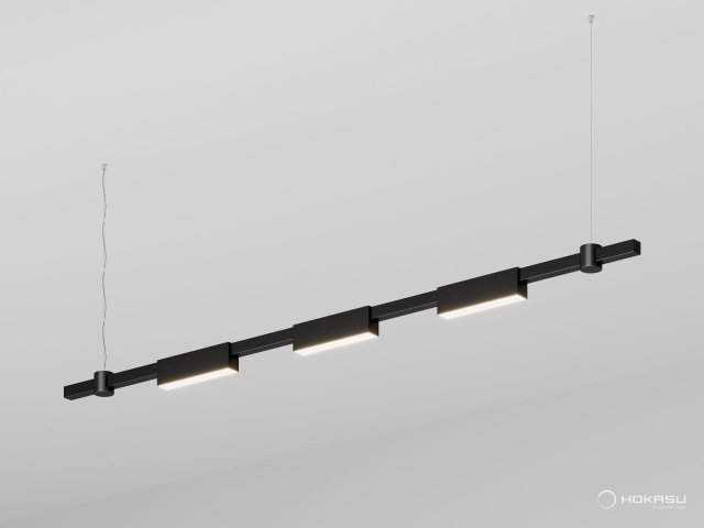 Pendant lamp HOKASU PL11 (RAL9005/1500mm – 200mm/LT70/4K/18W/120deg)