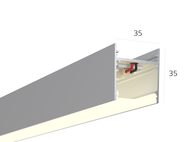 Linear lamp HOKASU S35 noPS (Anod/2500mm/LT70 — 4K/55W)
