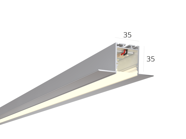 Linear lamp S35 edgeless (Anod/500mm/LT70 — 4K/10W)