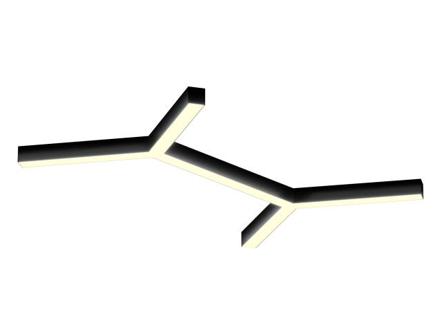 Lamp HOKASU Molecule S50 (RAL9005/6x410mm/LT70 — 3K/52W)