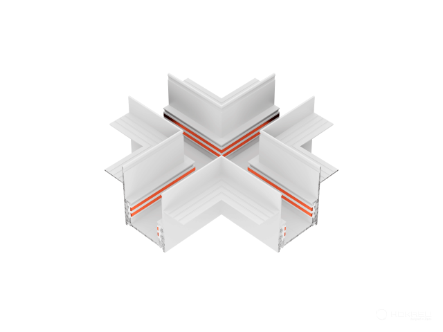 Connecting element HOKASU OneLine Edgeless (X/RAL9003)