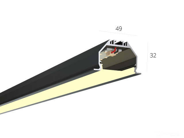 Linear lamp HOKASU 49/32 IN (RAL9005/2500mm/LT70 — 3K/55W)