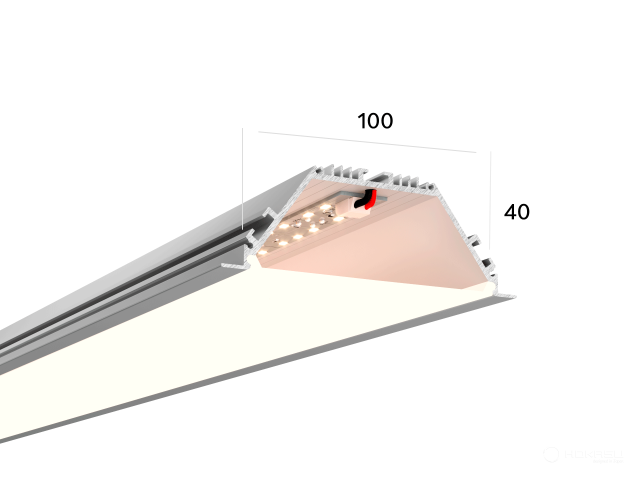 Linear lamp HOKASU 100/40 IN noPS (Anod/750mm/LT70 — 4K/17W)
