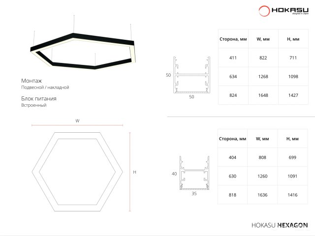 Modular lamp HOKASU Hexagon