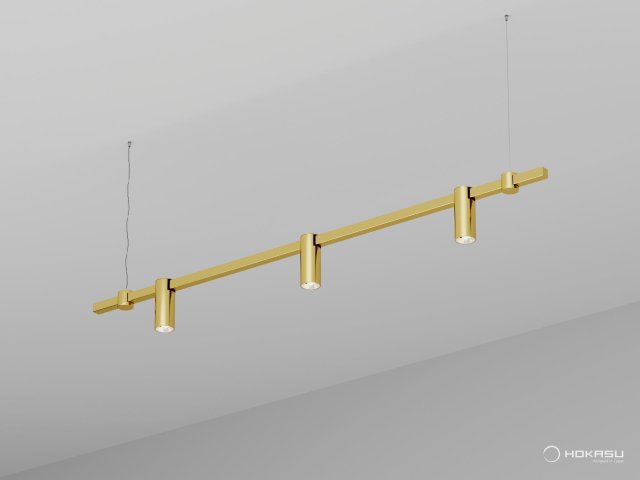 Pendant lamp HOKASU PL9 (GOLD/1500mm – D55/140mm/4K/30W/38deg)