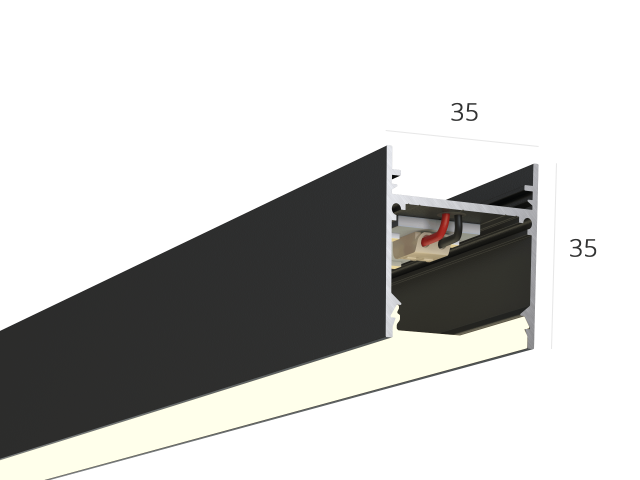 Linear lamp HOKASU S35 noPS (RAL9005/2000mm/LT70 — 4K/44W)
