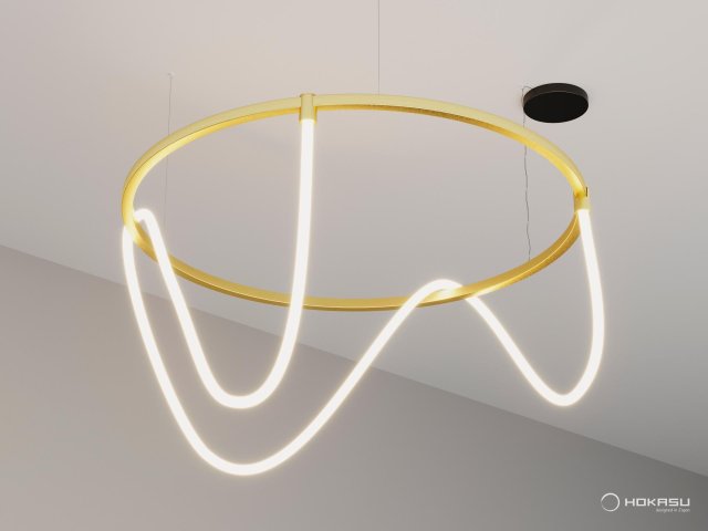 Pendant lamp HOKASU PL8 (GOLD/1250mm — 3K/110W/5000mm)