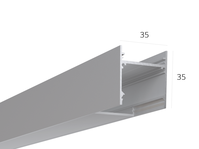 Aluminium LED profile LINE 3535 S LT70 (diffuser in kit) — 2500mm