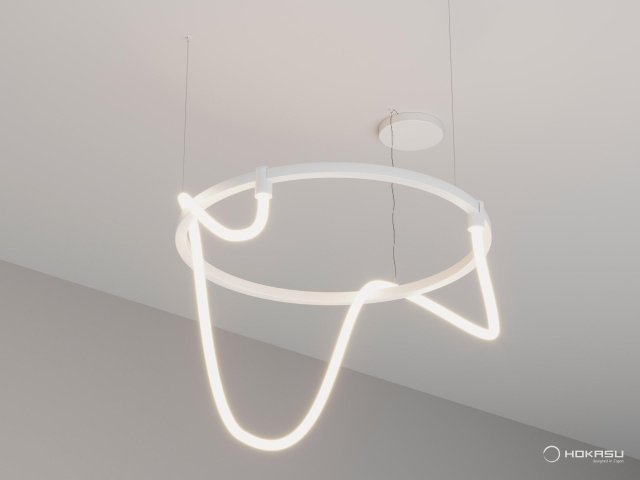 Pendant lamp HOKASU PL8 (RAL9003/830mm — 3K/66W/3000mm)