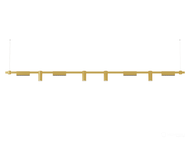 Pendant lamp HOKASU PL10 (GOLD/2500mm – 190mm/45deg – D55/140mm – 3K/54W)
