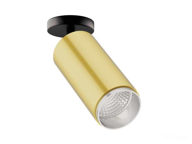 Surface lamp HOKASU Tube ON Zoom (GOLD/D75/160mm — 3K/20W/12-50deg/CRI98)