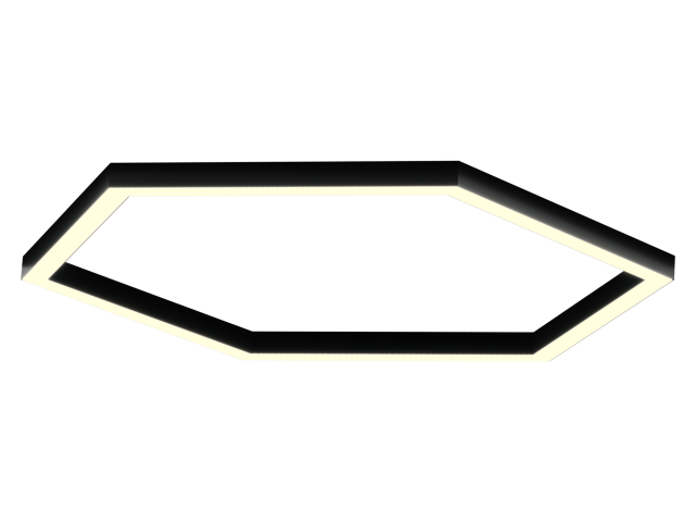 Lamp HOKASU Hexagon S50 (RAL9005/634*6mm/LT70 — 3K/80W)