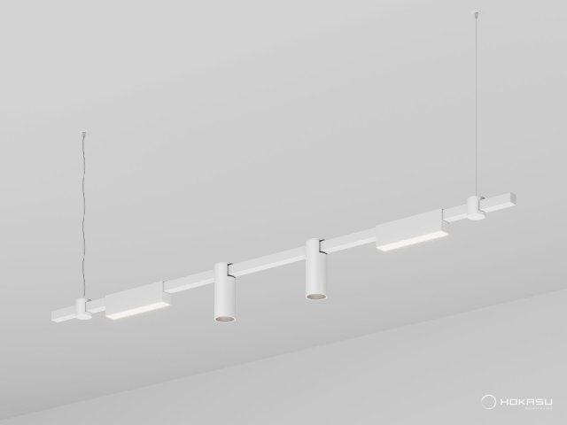 Pendant lamp HOKASU PL10 (RAL9003/1500mm – 200mm/LT70/120deg – D55/140mm – 3K/32W)