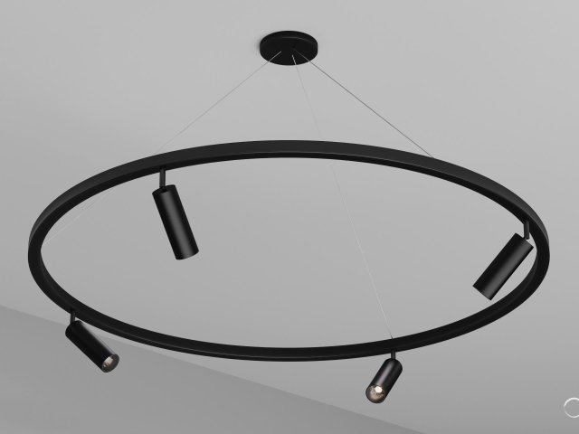 Pendant lamp HOKASU PL1 (RAL9005/1250mm— 3K/40W/38deg)