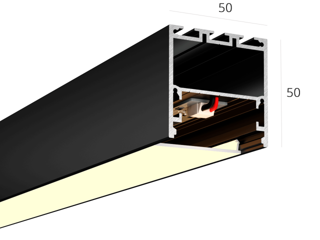 Linear lamp HOKASU S50 (RAL9005/2000mm/LT70 — 3K/44W)