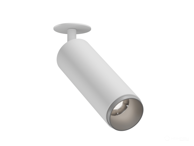 Recessed lamp HOKASU Tube IN Zoom (RAL9003/D55/120mm — 2.7K/10W/12-50deg)