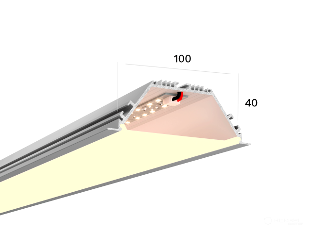 Linear lamp HOKASU 100/40 IN (Anod/2500mm/LT70 — 3K/55W)