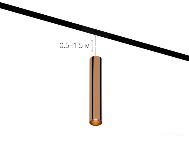 Lamp HOKASU OneLine Tube Hang (COPPER/D55/320mm — 3K/10W/38deg)