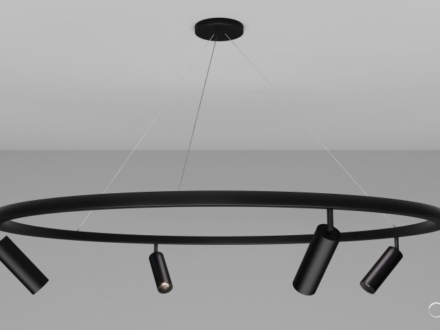 Pendant lamp HOKASU PL1 (RAL9005/1250mm— 3K/40W/38deg)