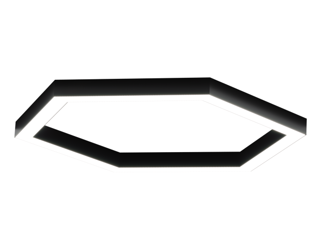 Lamp HOKASU Hexagon 35/40 (RAL9005/404*6mm/LT70 — 4K/52W)