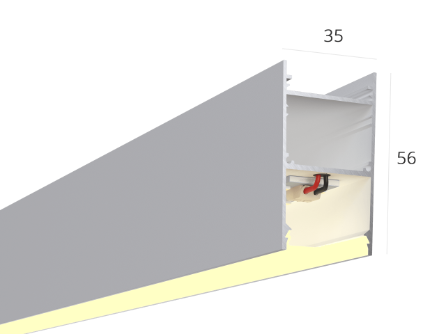 Linear lamp LINE 3556 (RAL9003/625mm/LT70 — 3K/9W)