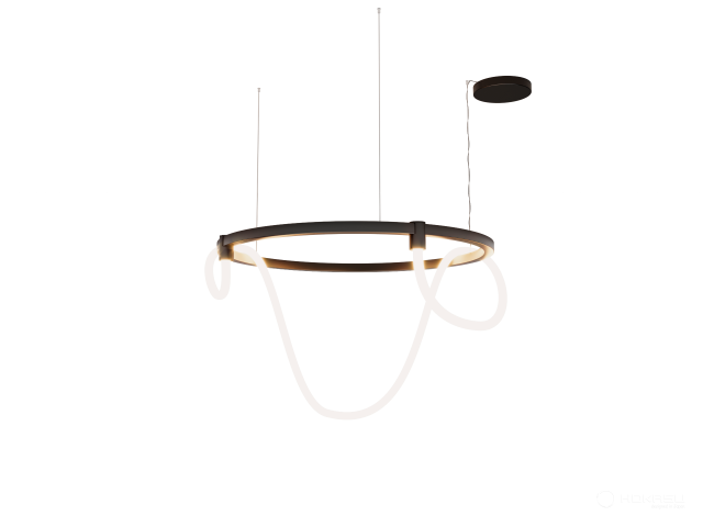 Pendant lamp HOKASU PL8 (RAL9005/830mm — 3K/66W/3000mm)