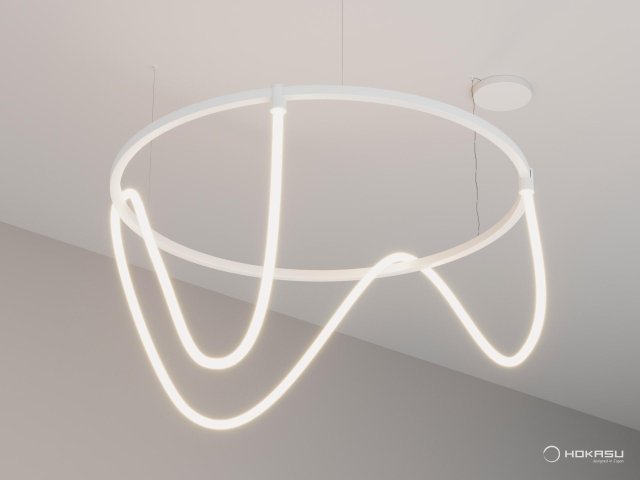 Pendant lamp HOKASU PL8 (RAL9003/1250mm — 3K/110W/5000mm)