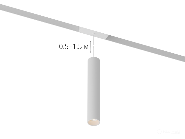 Lamp HOKASU OneLine Tube Hang (RAL9003/D55/320mm — 3K/10W/23deg)