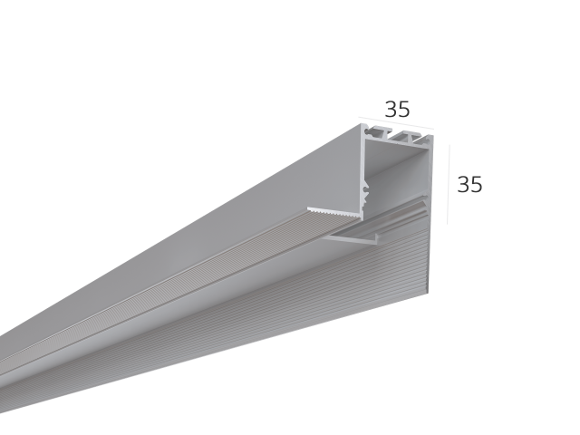 Profile HOKASU S35 edgeless-w LT70 (diffuser in kit) — 5000mm