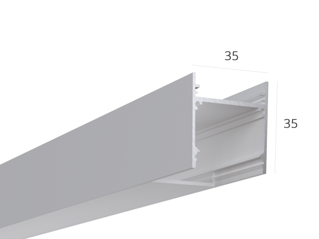 Profile HOKASU S35 ral9003 LT70 (diffuser in kit) — 2500mm