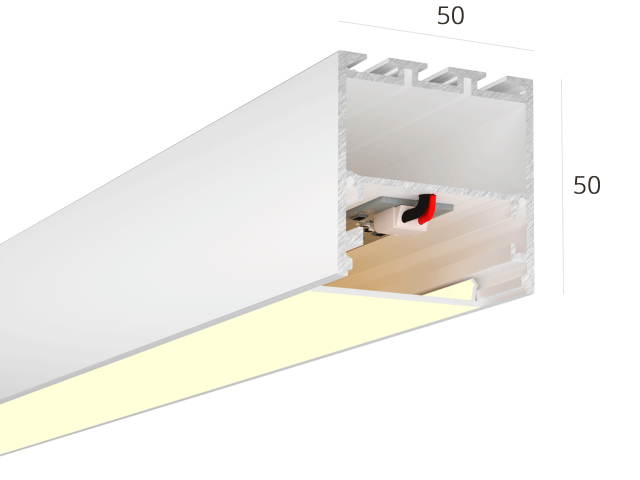 Linear lamp HOKASU S50 noPS (RAL9003/750mm/LT70 — 3K/17W)