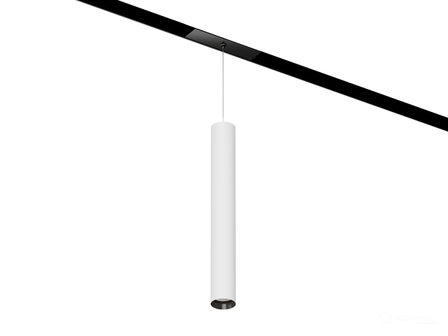 Lamp HOKASU OneLine Tube Hang (RAL9003+B/D40/320mm/Lens — 3K/7W/24deg)