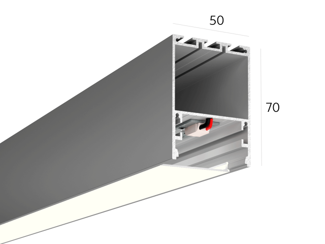 Linear lamp HOKASU 50/70 (Anod/3000mm/LT70 — 4K/66W)