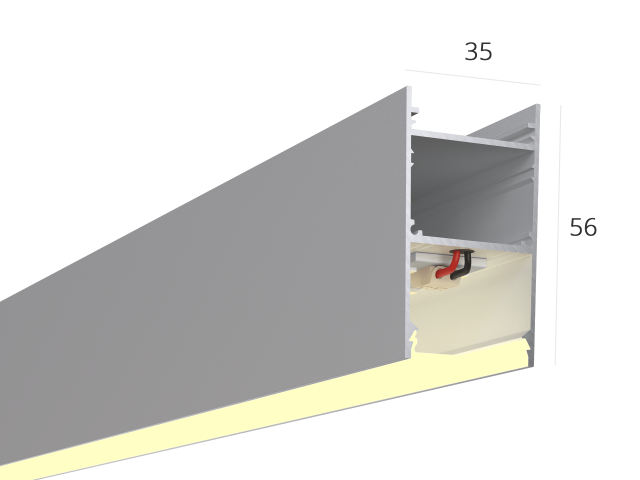 Linear lamp LINE 3556 (Anod/625mm/LT70 — 3K/9W)