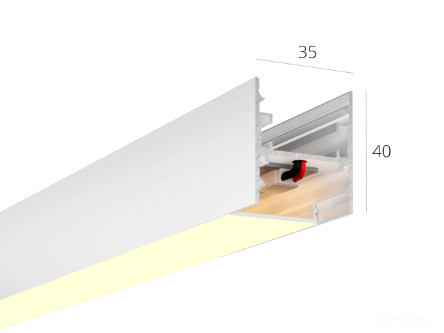 Linear lamp HOKASU 35/40 U&D noPS (RAL9003/1000mm/LT70 — 3K/22W)