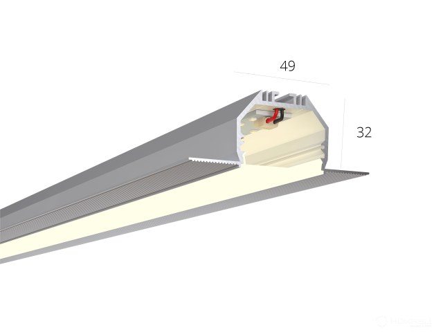 Linear lamp HOKASU 49/32 edgeless (Anod/1500mm/LT70 — 4K/32W)