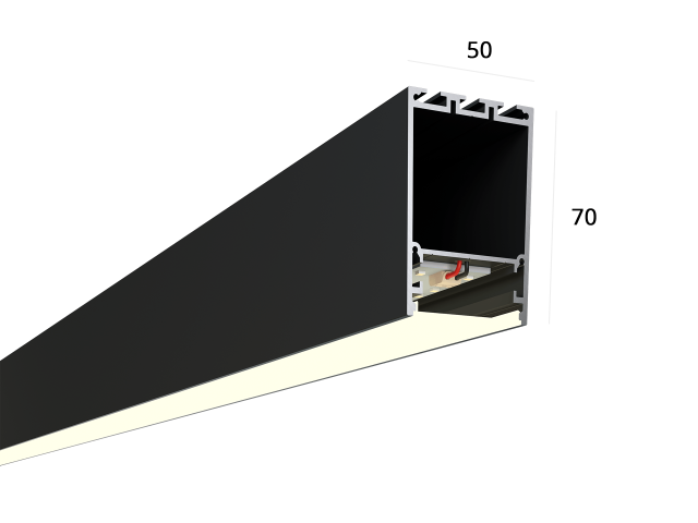Linear lamp LINE 5070 (RAL9005/3000mm/LT70 — 4K/62W)